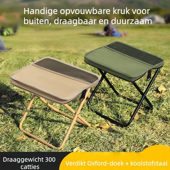 1 stuk - Opvouwbare kruk voor buitenrugzak - Kruk voor pennenzak - Draagbaar en eenvoudig - Kampeeruitrusting - Kan worden omgebouwd tot schoudertas - Groen klein van Merkloos — afbeelding 4