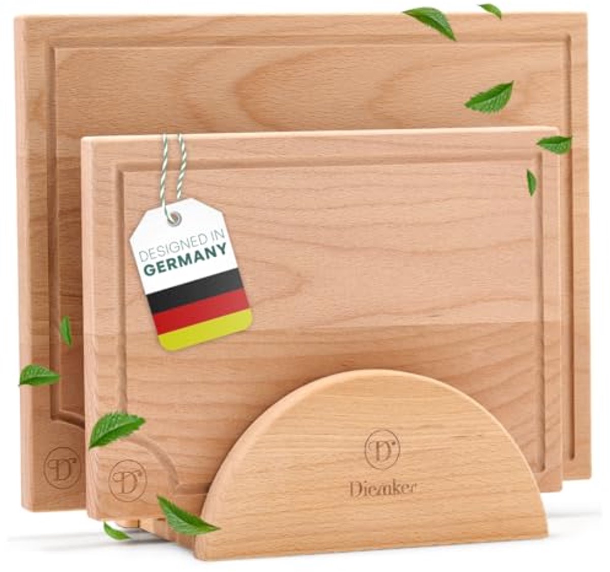 Houten Snijplank Set van 2 met Sapgoot en Stand
