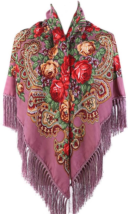 Pashmina-sjaal voor dames met lange franjes, zachte