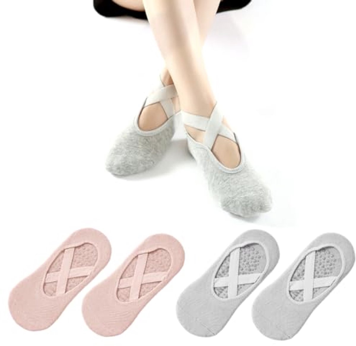 Antislip yogasokken voor dames - 2 paar