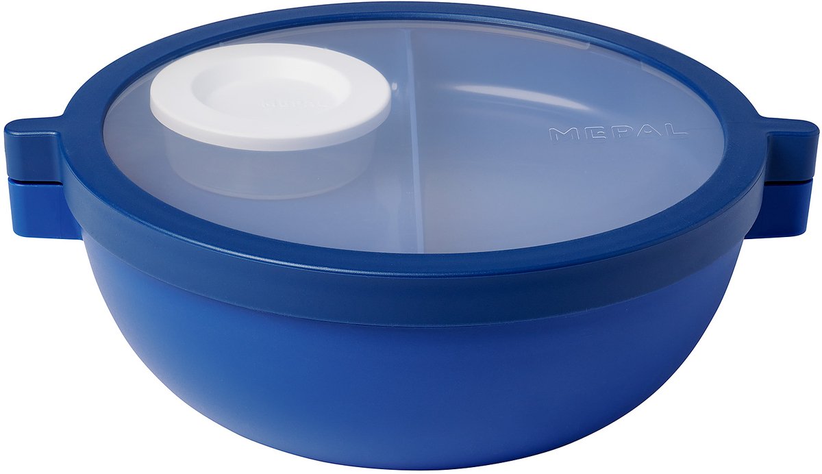 Mepal Vita bento lunchbowl – 5 vakken waarvan 3 uitneembare bakjes – Bento box – Salade lunchbox – Vivid blue