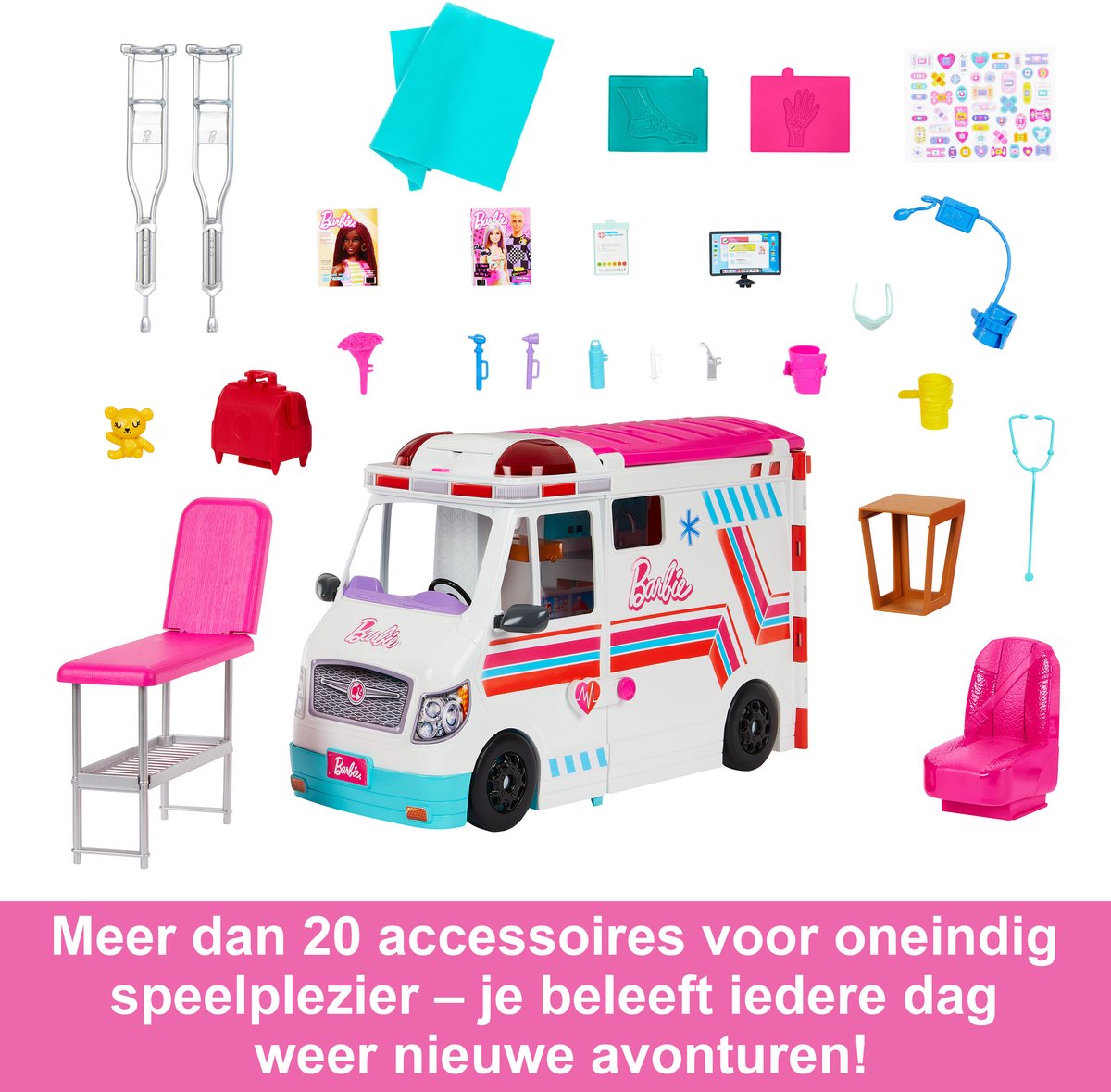 Barbie You Can Be Anything - Barbie Ambulance - Met licht en geluid — afbeelding 5