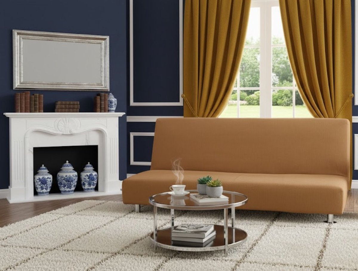 Luxe Clic Clac Slaapbank Hoes – 3-Zits Sofa Cover voor Klikklak Bedbank 160-200cm – Stretch & Wasbaar – Beschermhoes voor Slaapbanken, Ademende Linnen Stijl, Duurzaam & Perfecte Pasvorm – Ganeey