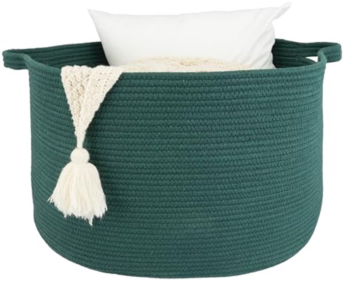Grote Katoenen Touwmand voor Dekens, Speelgoed en Kleding - Multifunctionele Opbergmand voor de Woonkamer