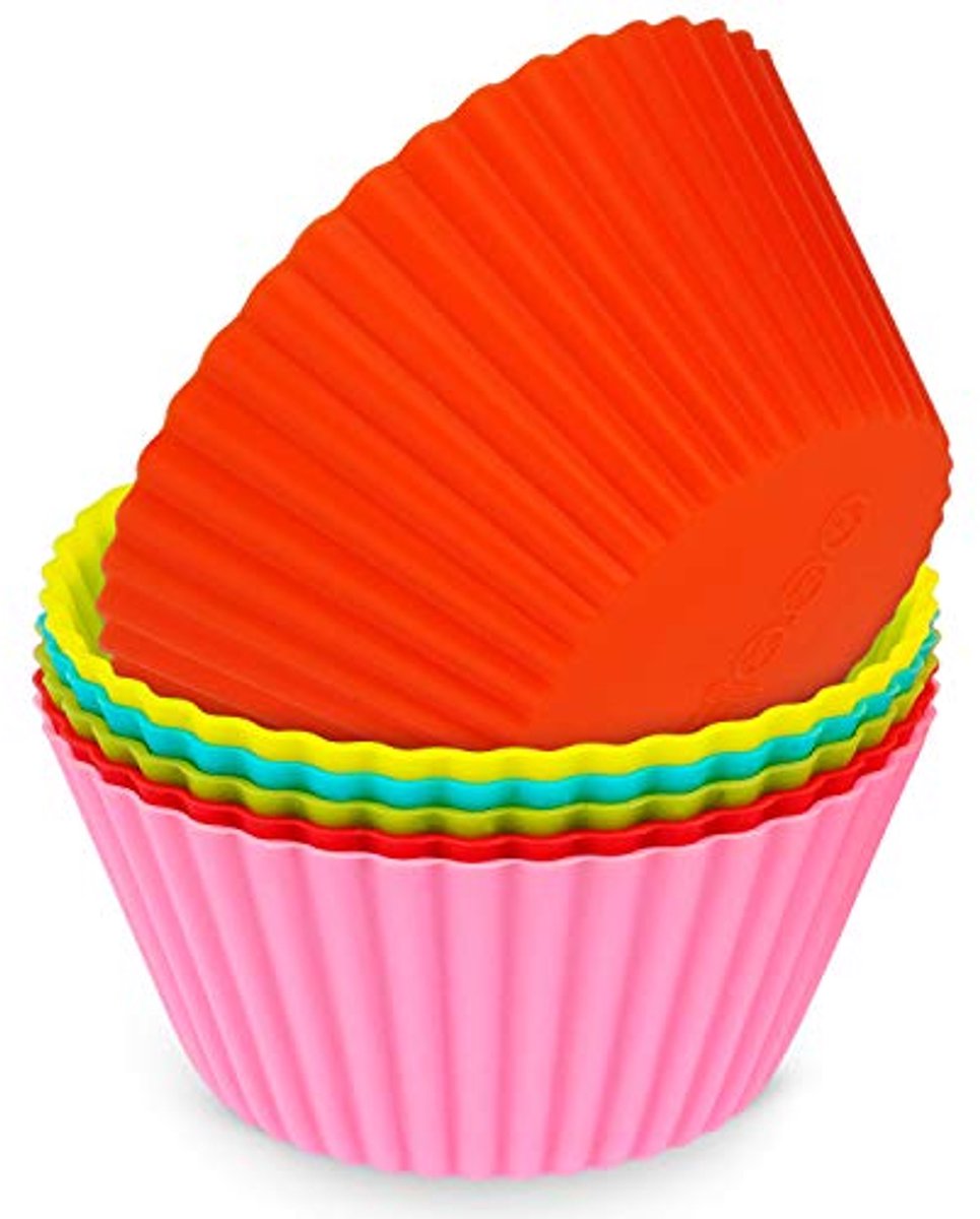 Siliconen Muffinbakvorm 6-kleuren set - Multifunctionele Bakvorm voor Oven en Magnetron