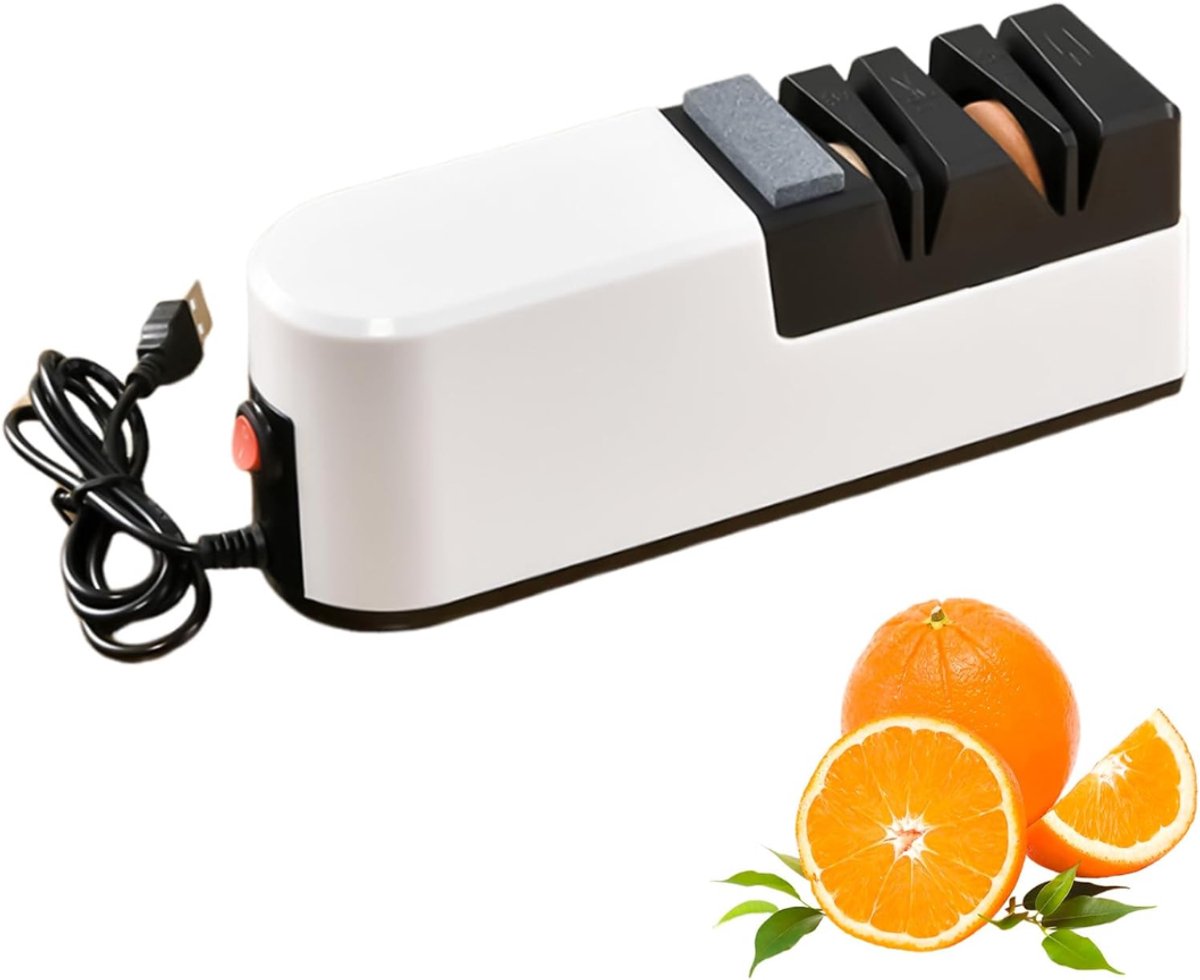 MMP® Elektrische messenslijper - Messenslijper - Messenslijpers - Messenslijper elektrisch - Wit -1 cm x 1 cm x 1 cm