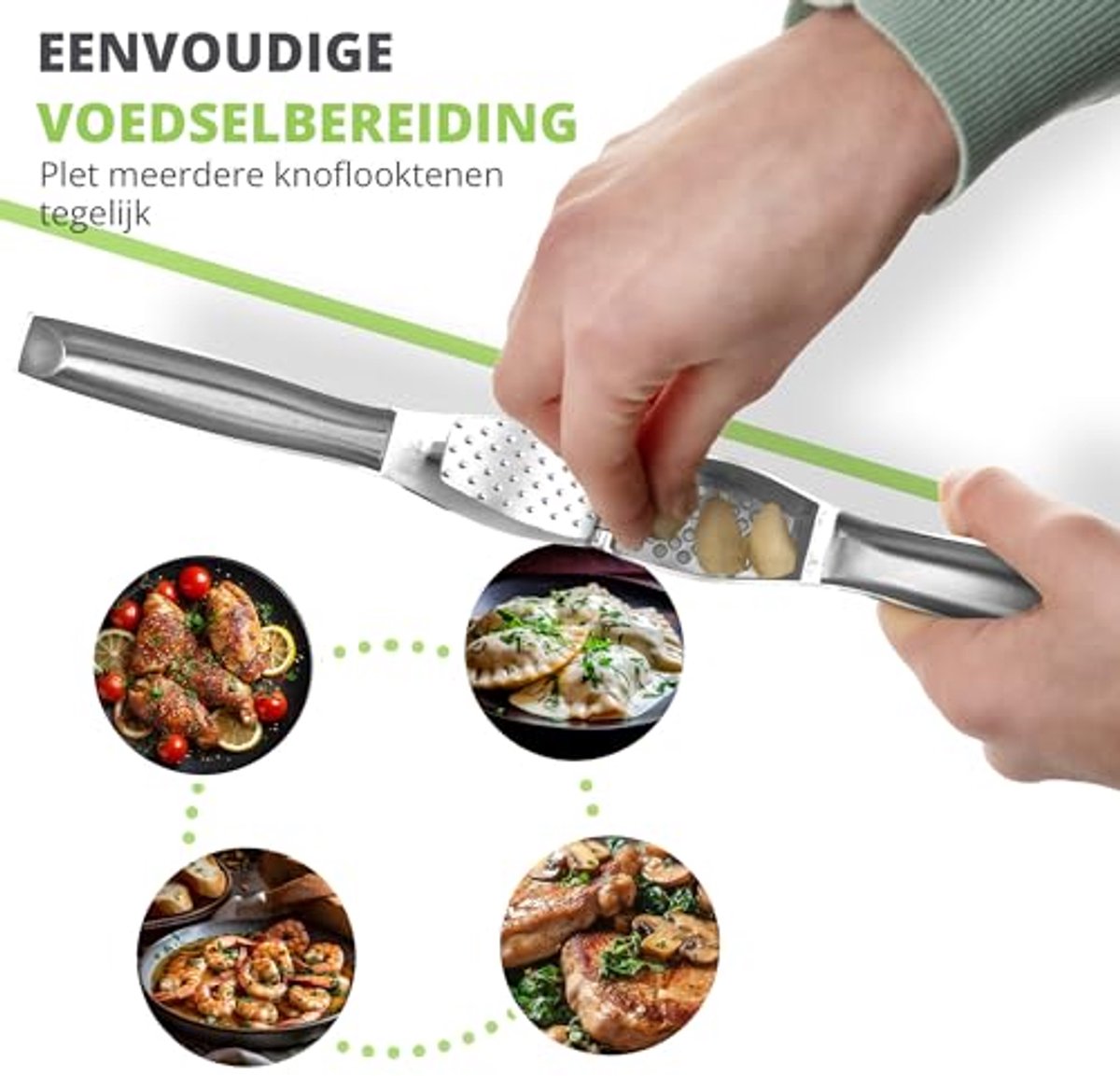 Garlic Press - Premium and Easy to Clean - Ideal for Crushing Garlic and Ginger