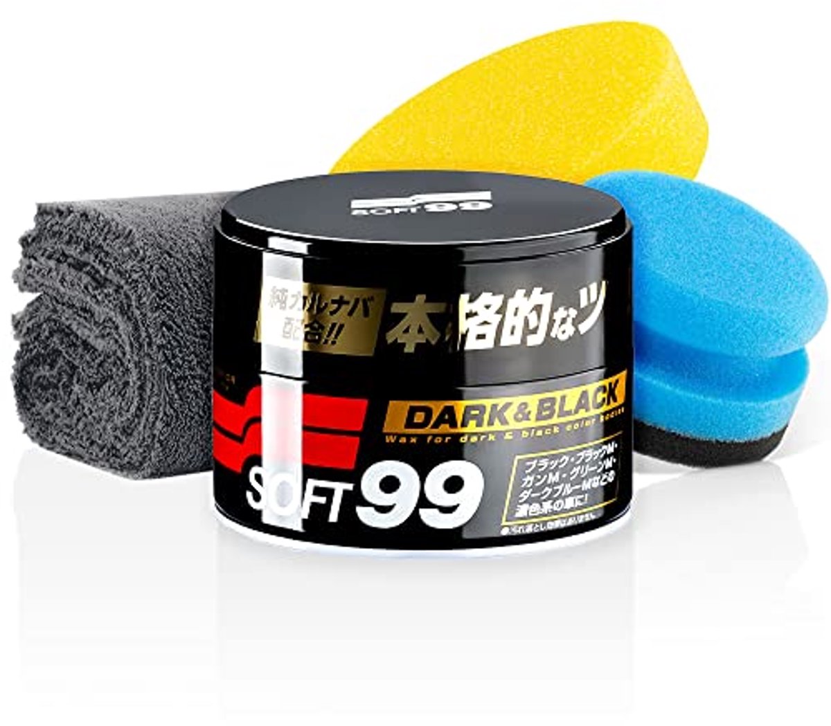 Autoverzegelingsset voor donkere autolakken - Dark & Black Wax - 300 g met applicator en microvezeldoek