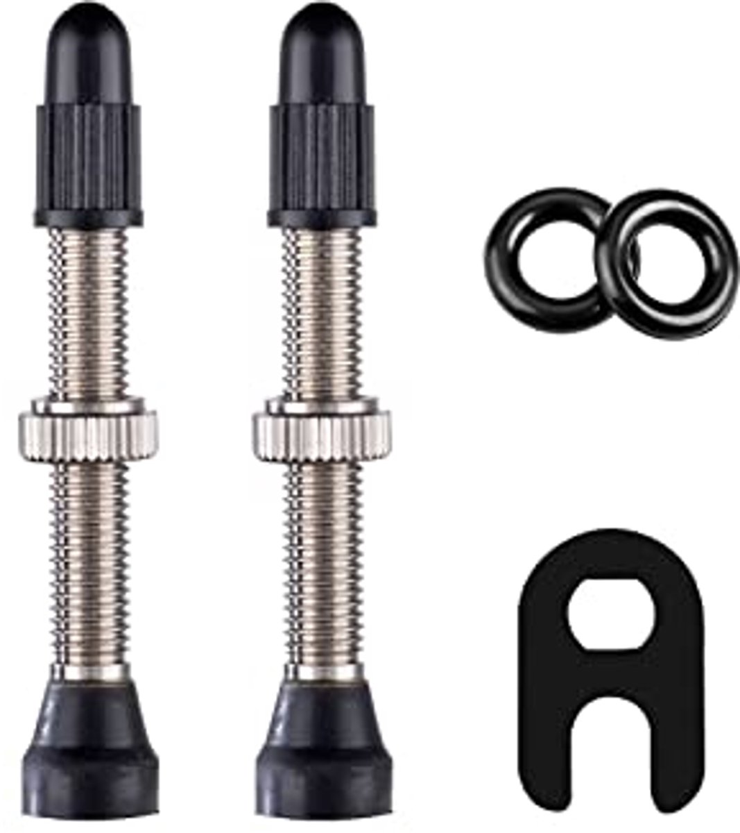 2 Stuks Tubeless Fietsventielen met Ventielkernverwijderingsgereedschap - 40 mm
