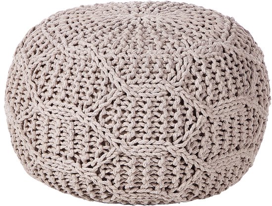 BELIANI TRIMAN - Poef - Taupe - 50 x 50 x 35 cm - Katoen