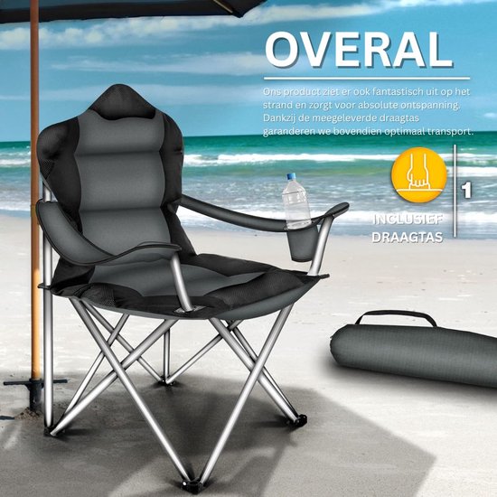 Vis Stoel - Visstoeltje opvouwbaar - Klapstoel buiten - 53x86x100cm + 150Kg — afbeelding 4