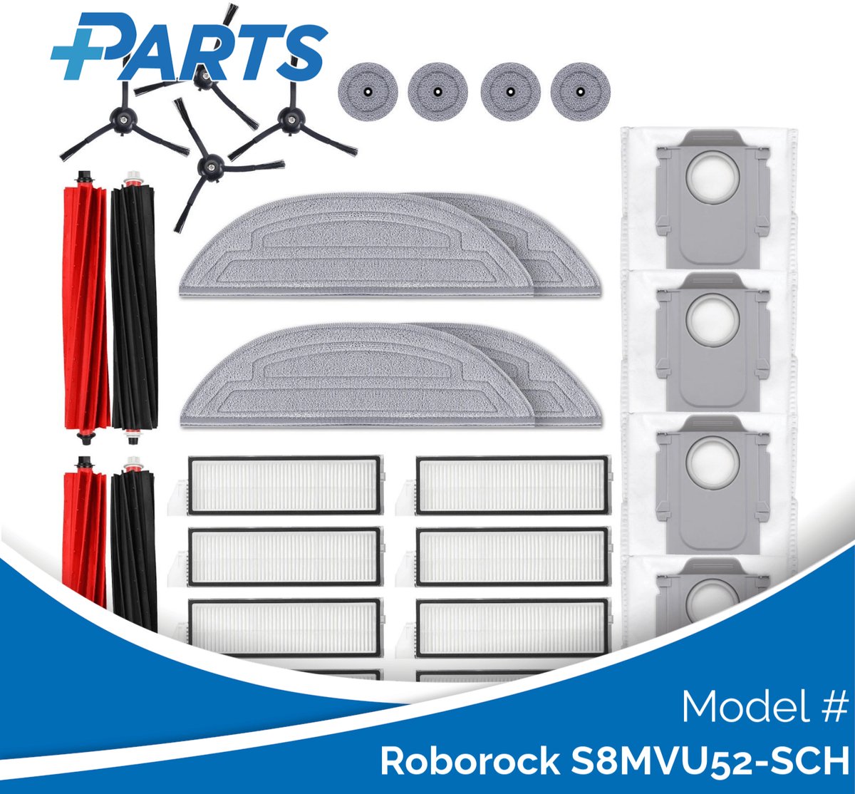 Roborock S8MVU52-SCH Onderhoudsset (Plus.Parts® alternatief voor 8.02.0324)