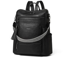 Leren Vegan Laptop Rugzak 15,6 inch voor Dames - Modieuze Werk- en Reistravel Handtas
