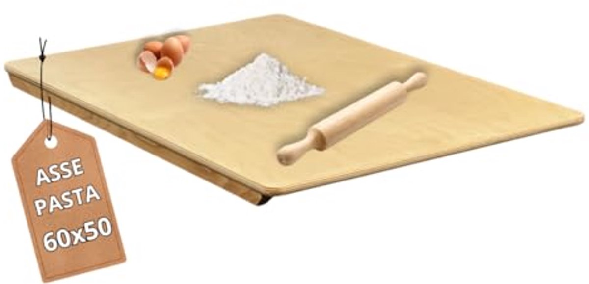 Uitrolplank voor kneden van berkenhout - perfecte plank voor pasta, pizza en cake (60 x 50 cm)