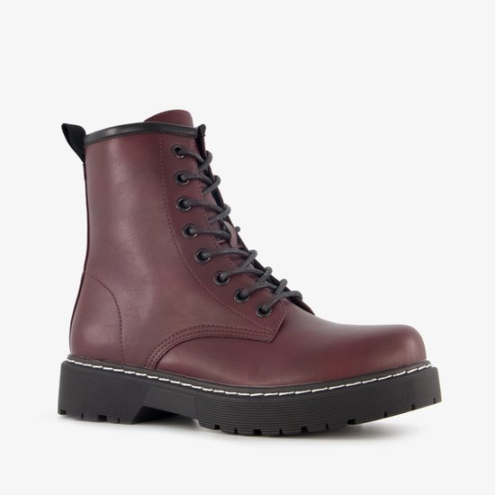 Dames Suède Leer Schoudertas/Made in Italië/ Bordeaux Rood