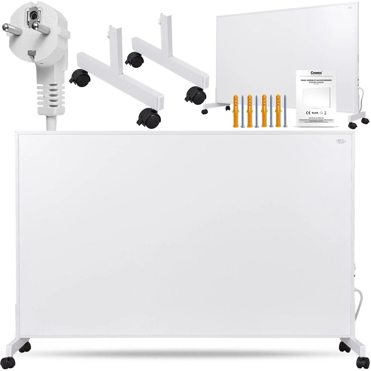 Cronos Carbon P1000 - Kachel - Infraroodverwarming - 1000W - tot 22 m² - Wit