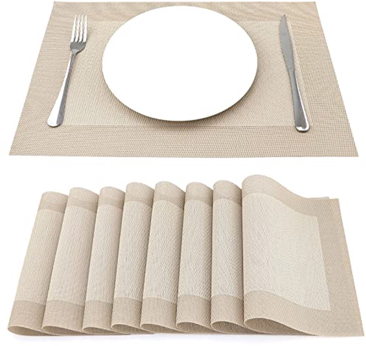 Design placemats, 4 van 8 stuks, keuze uit diverse kleuren, set van 8