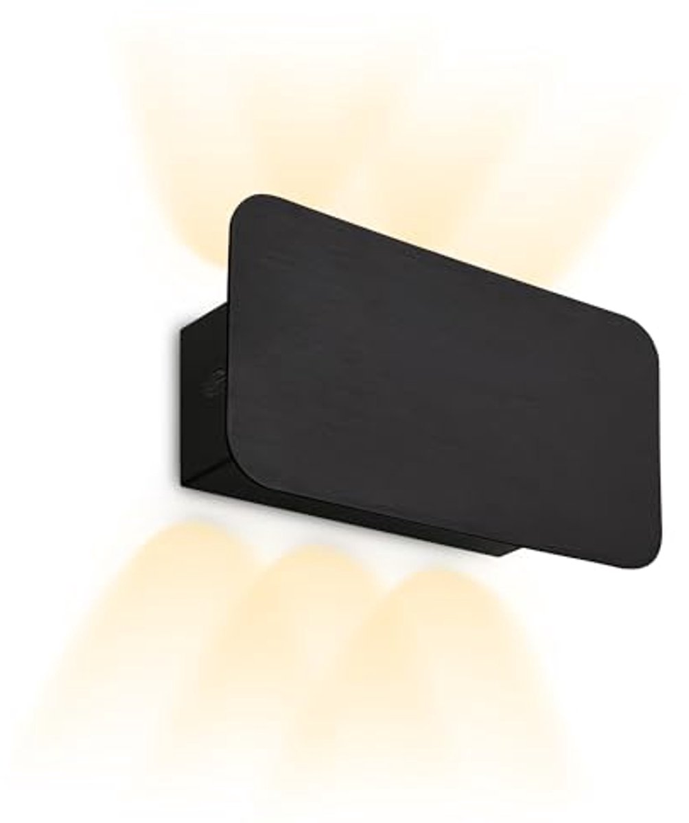 Wandlamp zonder stroomaansluiting met oplaadbare accu, dimbaar, 17x9x4.3cm, zwart