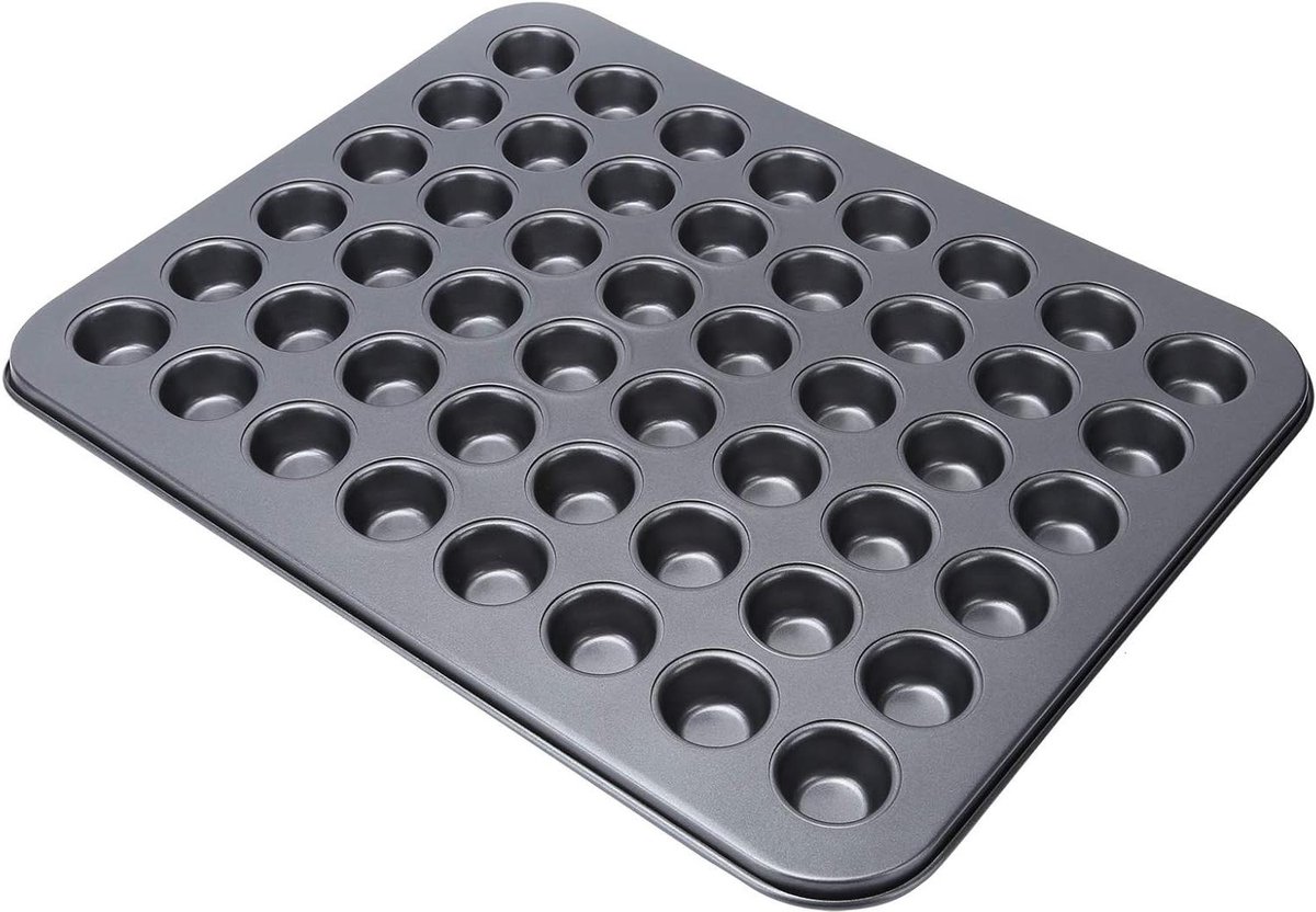 JHubers Goods - Mini Muffin Pannen voor Bakken van 48 Cups - Ronde Cupcake Pan - Non Stick - Bakvorm voor Brownie Cake en Desserts
