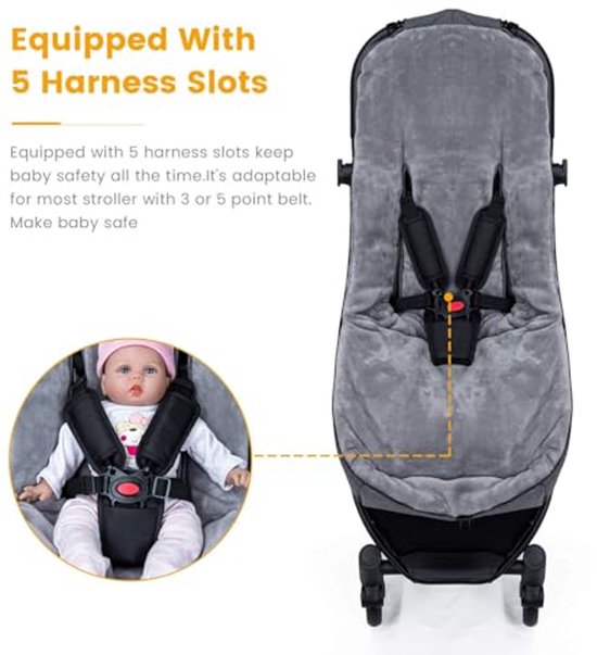 Voetenzak voor Kinderwagen - Winter Warm Waterdicht en Winddicht Koraal Fleece Gevoerd — afbeelding 3