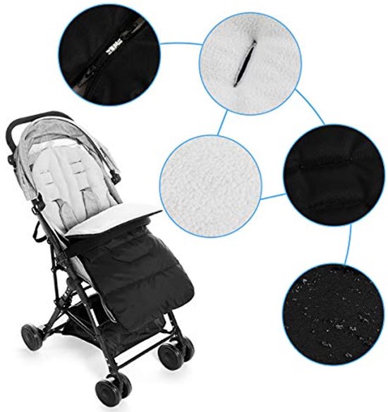 Universele voetenzak voor kinderwagen en buggy - Zacht, waterdicht en geschikt voor herfst / winter (0-3 jaar) van Merkloos — afbeelding 4