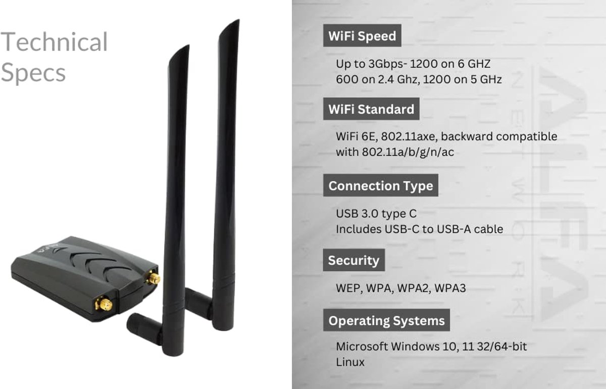 USB Adapter 802.11ac 1200Mbps met Dualband
