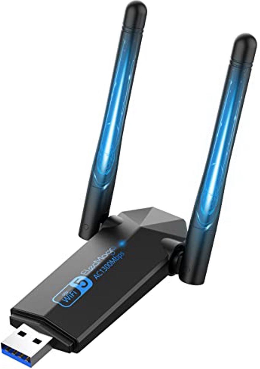 Dual Band Wifi Dongle 5GHz Adapter - 1300Mbps voor Windows & Mac
