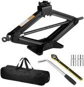 GADLANE Schaarkrik Kit - 3 ton draagbare zware kwaliteit autokrik kit met socket booradapter, uitschuifbare sleutel, ratel voor eenvoudig tillen van auto's, SUV's/sedans, opbergtas (hefbereik: 10-38,9