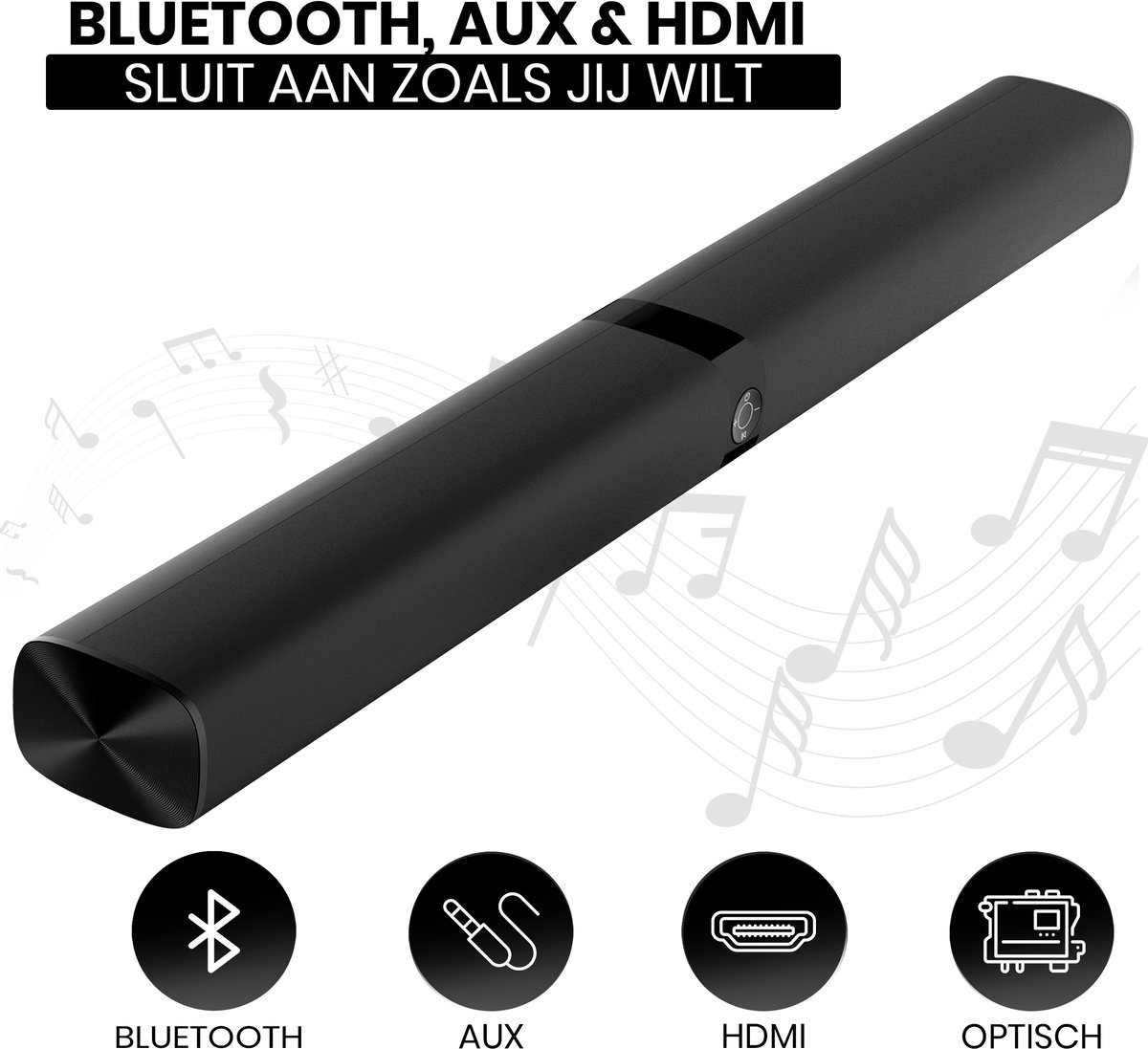 Afbeelding 2 van Playon Soundbar - Box - TV Speaker - Soundbars - Bluetooth - Ingebouwde subwoofer - Zwart