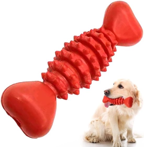 Jouet à mâcher pour chiens qui aiment mâcher, jouet interactif durable adapté aux petits et grands chiens, peut couiner et distribuer des friandises pendant la poussée dentaire, matériau en caoutchouc non toxique et sûr