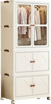 Seven Comfort draagbare kledingkast - Kleerkast Opvouwbaar - slaapkamer, kinderkamer - 167 x 75 x 45cm - met 10 kledingstang - Wit