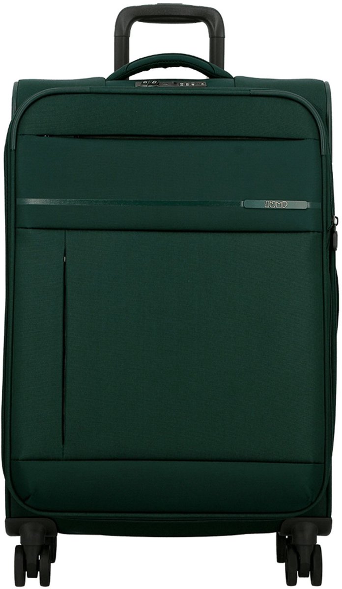 Jump Monthélys 4 wielen Trolley 67 cm met uitbreidingsplooi - Zachte bagage - TSA slot - dark green