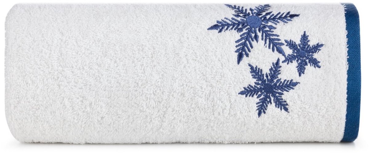 Katoenen handdoek met kerstborduursel - 50 cm x 90 cm - Merry Christmas - Kers - kerstcadeau