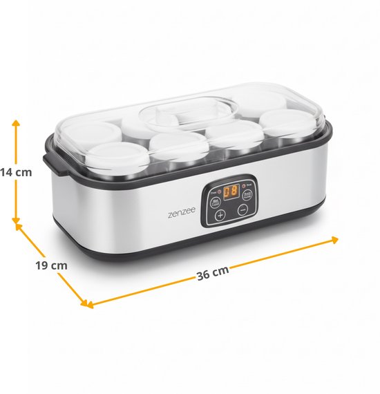 Ainiupi Yoghurtmachine met temperatuurregeling, yoghurtmachine met instelbare temperatuur- en tijdregeling, multifunctionele elektrische yoghurtmachine voor het maken van