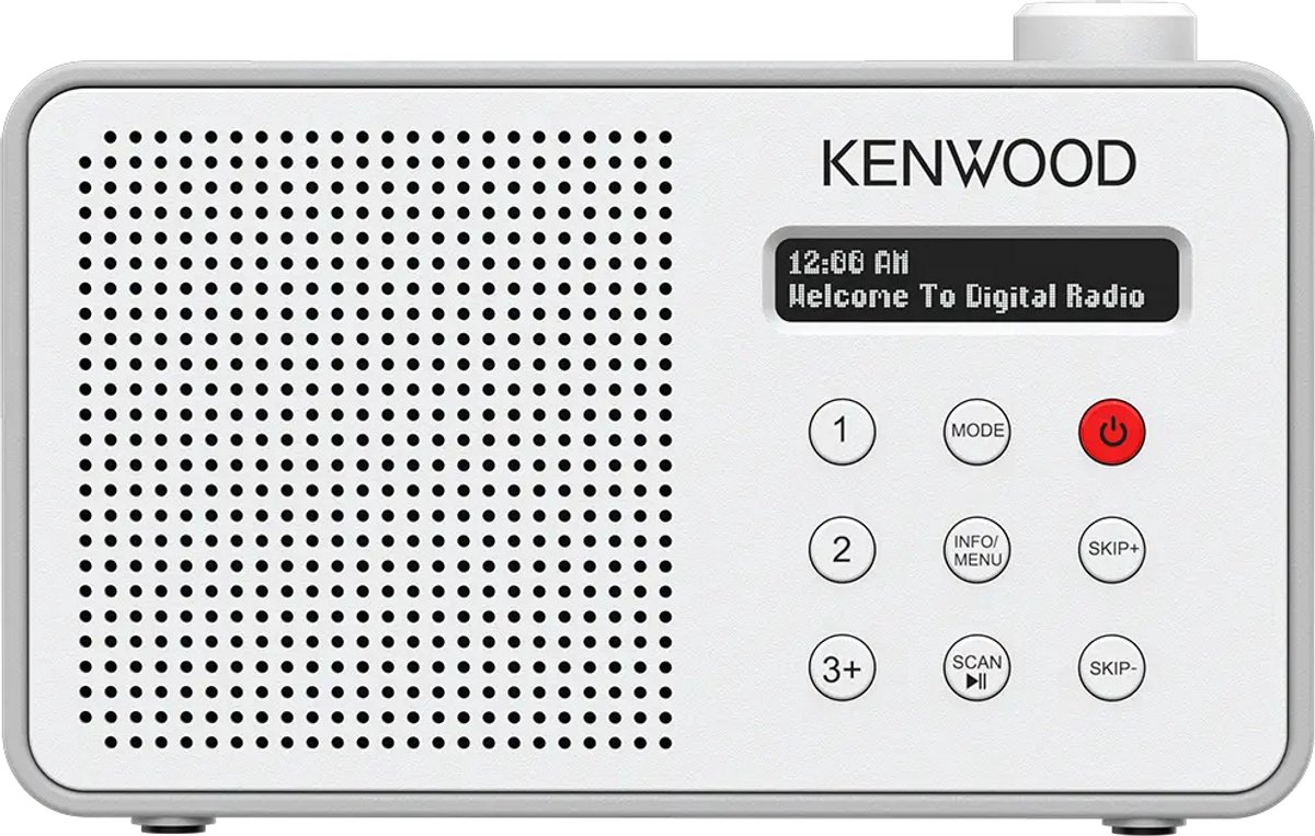 Kenwood CR-M25DAB Draagbare DAB+ radio met automatische veiligheidswaarschuwingsfunctie - Wit