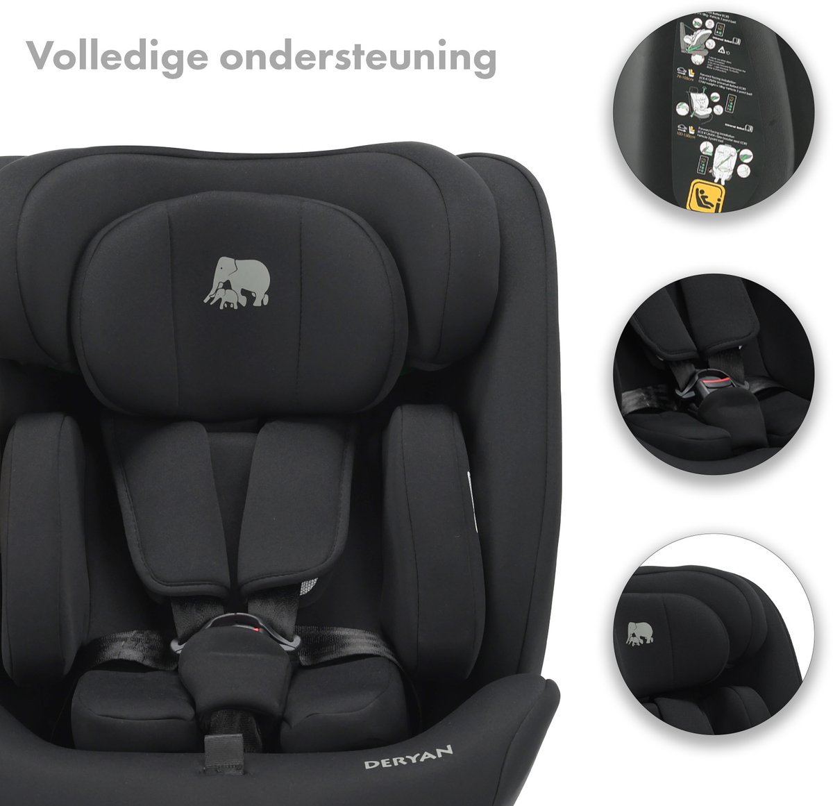 Deryan Clyde I-Size Autostoel - 40 tot 150 cm - Groep 0+/1/2/3 - Zwart – foto 5