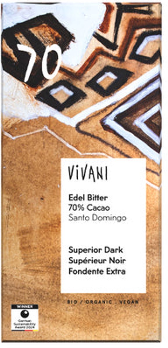 Vivani Superior dark 70% Santo Domingo bio 80 Gram