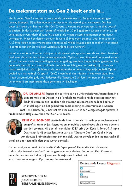 Boekomslag met portretten van de auteurs Jos Ahlers en René Boender.