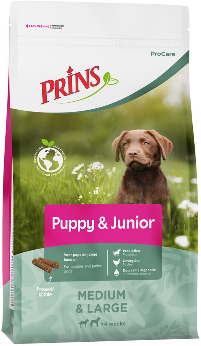 Prins ProCare Puppy & Junior Medium & Large - Hondenvoer - Gevogelte - 12 kg