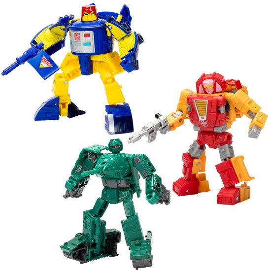 Foto: Hasbro transformers legacy united deluxe class action figure 3 pack go bot guardians 14 cm action figuur