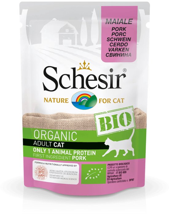 Schesir Kattenvoer Bio Varken - 16 x 85 gr - Voordeelverpakking