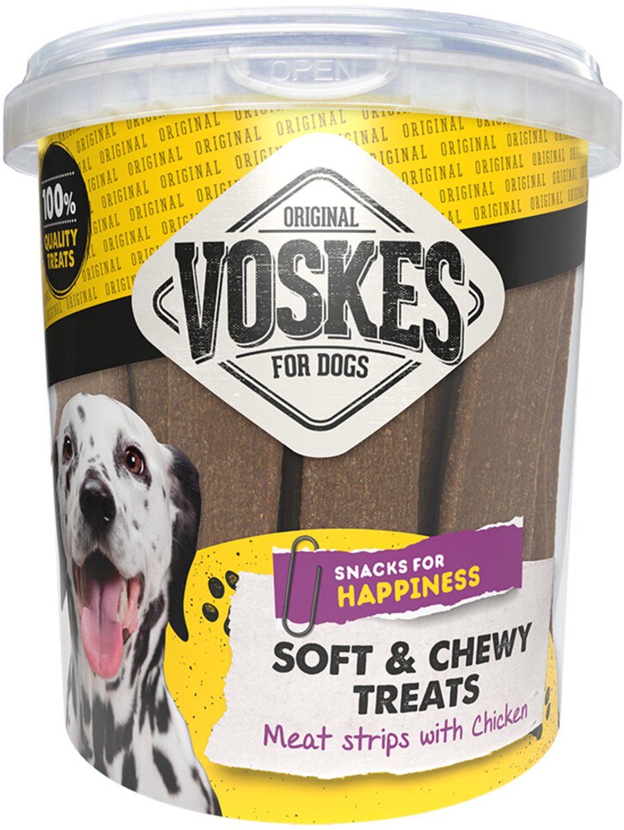 Voskes Hondensnacks Vleesstrips Kip - 600 gr