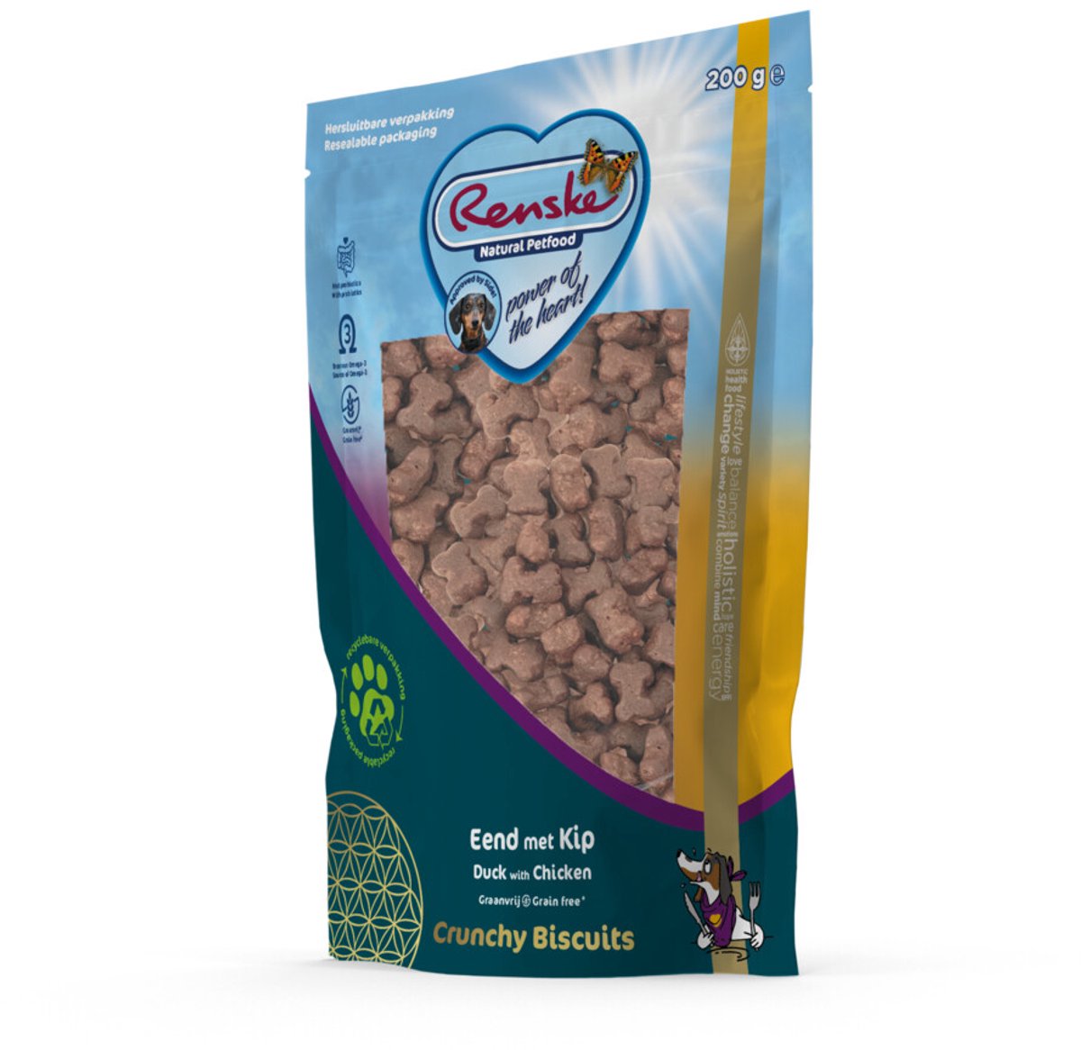Renske Gezonde Beloning Crunchy Hondensnack Eend & Kip - 200 gr
