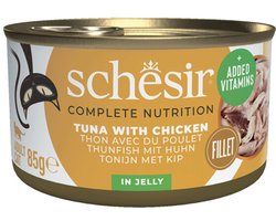 Schesir Kattenvoer Tonijn en Kip in Gelei - 12 x 85 gr - Voordeelverpakking