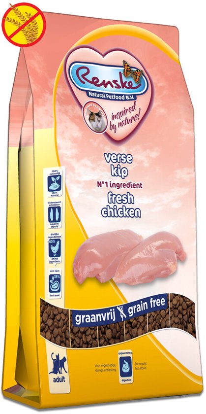 Renske Super Premium Adult Kattenvoer Kip - 4 x 1,5 kg - Voordeelverpakking