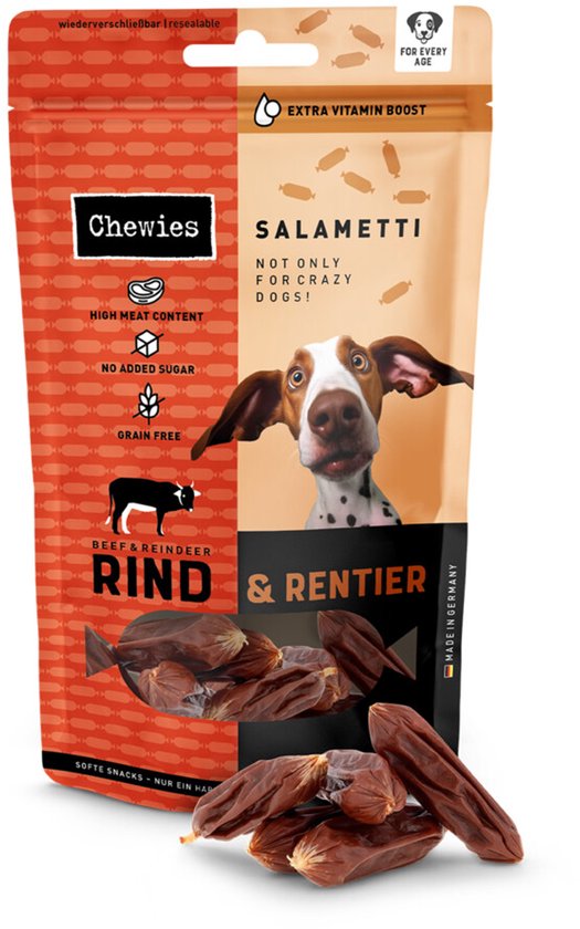 Chewies Salametti Hondensnack Rund & Rendier - 200 gr