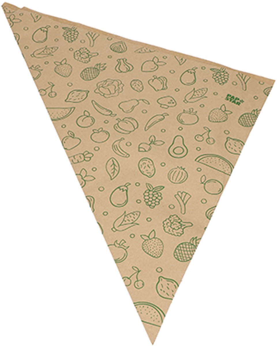 1x 1000 Puntzakken Kraft papier 48 cm x 34 cm x 34 cm bruin Fruits & Vegs vulinhoud 1000 g