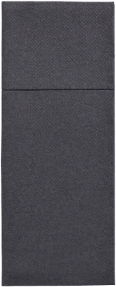 50 Servetten ROYAL Collection 40 cm x 30 cm zwart met bestekvouw