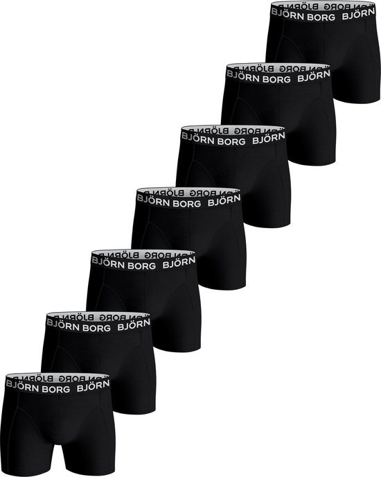 Björn Borg Cotton Stretch Boxershort Heren - Zwart - 7 stuks - Heren onderbroeken - Boxer - Maat L