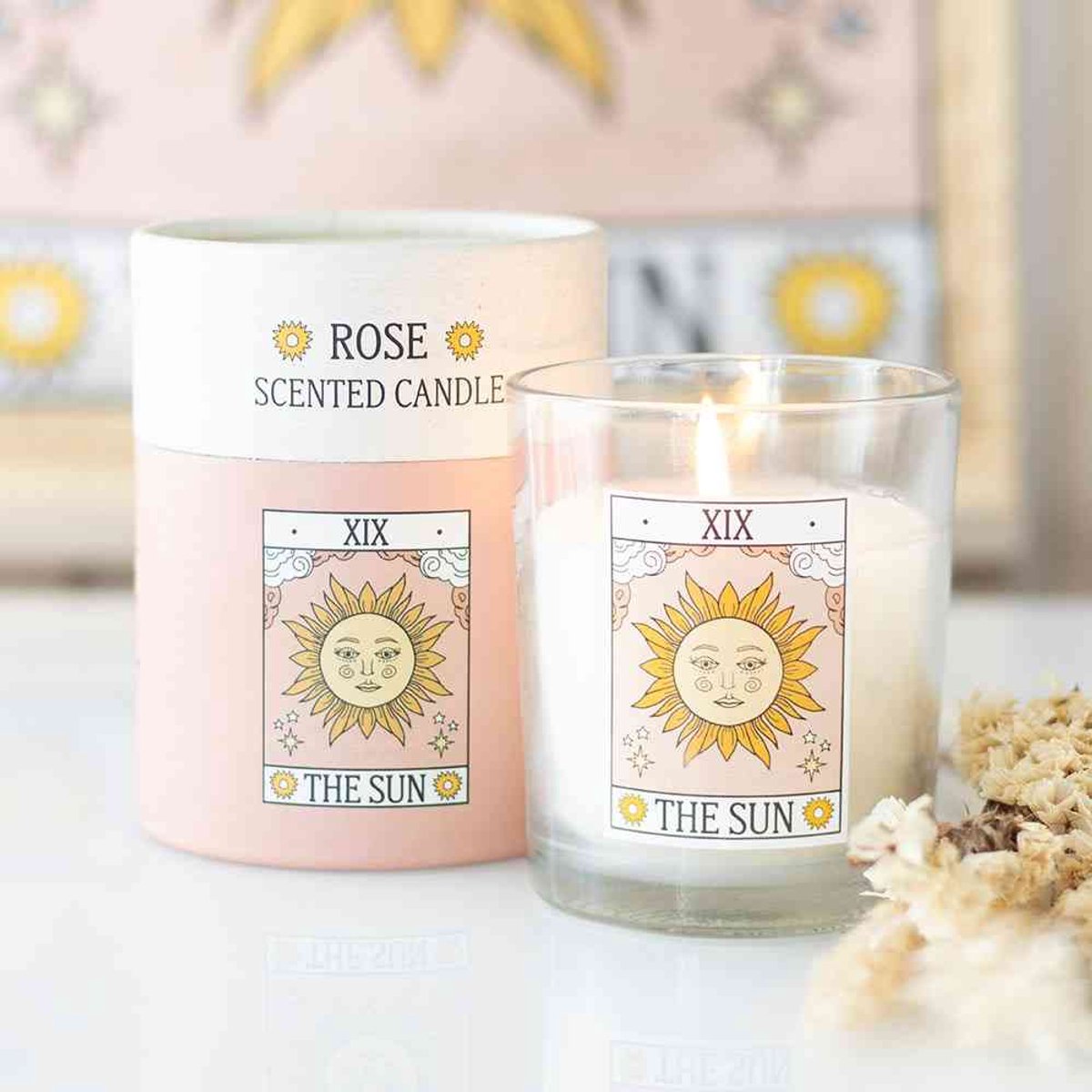 Something Different - The Sun Vintage Tarot Rose Geurkaars - Multicolours
